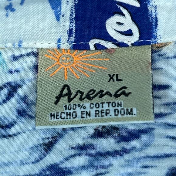 No Problem Dominican Republic Hawaiian Camp Shirt Tropical White Mens XL X-Large - Picture 4 of 5